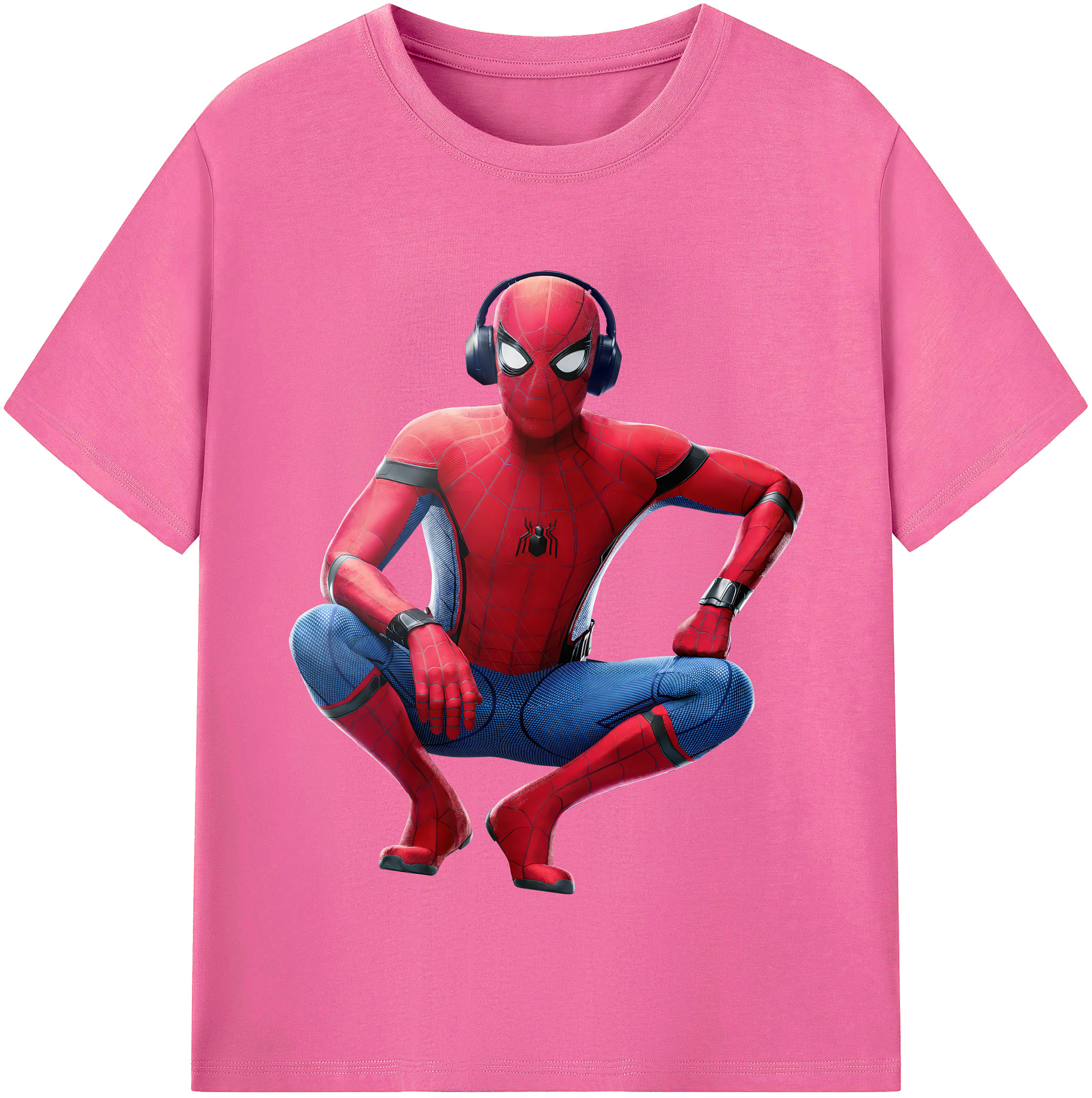 （画像用） Spider Man スパイダーマン レディースカジュアルプリントTシャツ（綿100％）